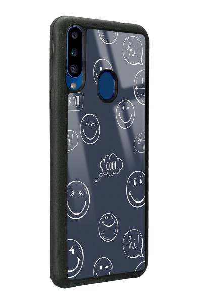 Samsung A20s Doodle Smile Tasarımlı Glossy Telefon Kılıfı
