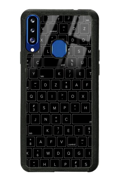 Samsung A20s Keyboard Tasarımlı Glossy Telefon Kılıfı