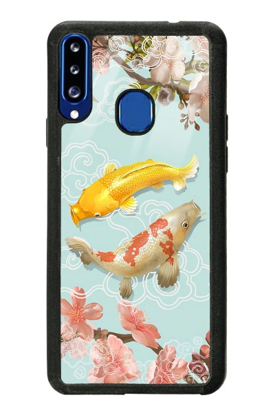Samsung A20s Koi Balığı Tasarımlı Glossy Telefon Kılıfı