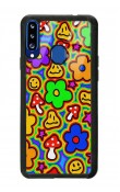 Samsung A20s Neon Flowers Tasarımlı Glossy Telefon Kılıfı