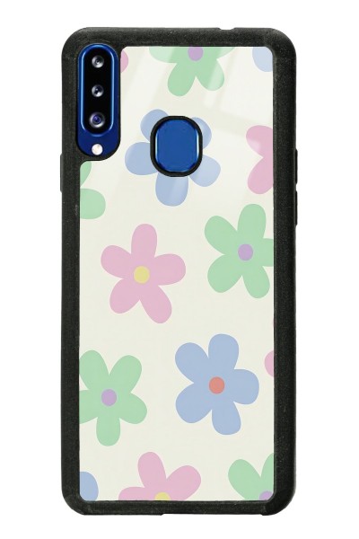 Samsung A20s Nude Çiçek Tasarımlı Glossy Telefon Kılıfı