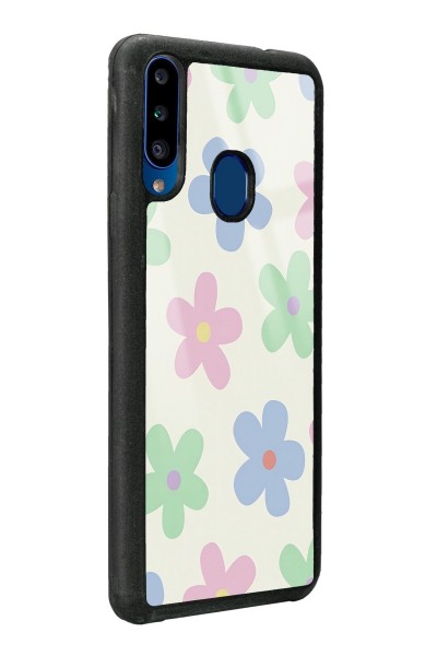 Samsung A20s Nude Çiçek Tasarımlı Glossy Telefon Kılıfı