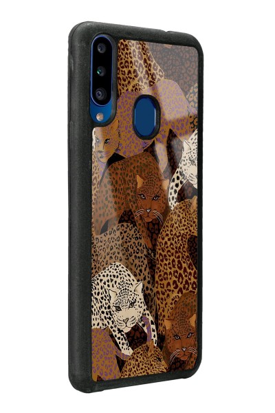 Samsung A20s  Uyumlu Leoparlar Tasarımlı Glossy Telefon Kılıfı