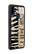 Samsung A20s Zebra Gazete Tasarımlı Glossy Telefon Kılıfı