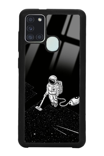Samsung A21s Astronot Tatiana Tasarımlı Glossy Telefon Kılıfı