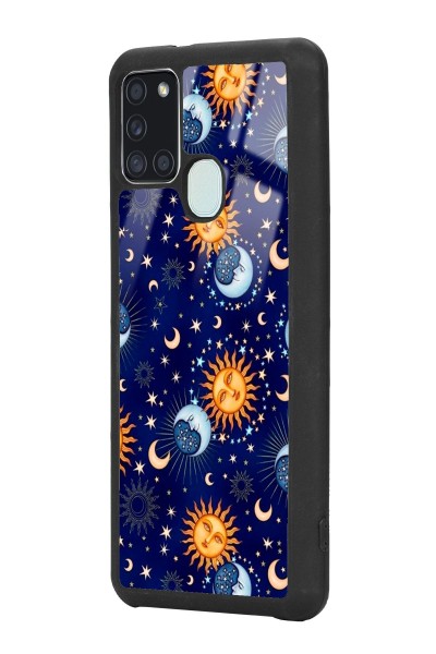 Samsung A21s Ay Güneş Pijama Tasarımlı Glossy Telefon Kılıfı