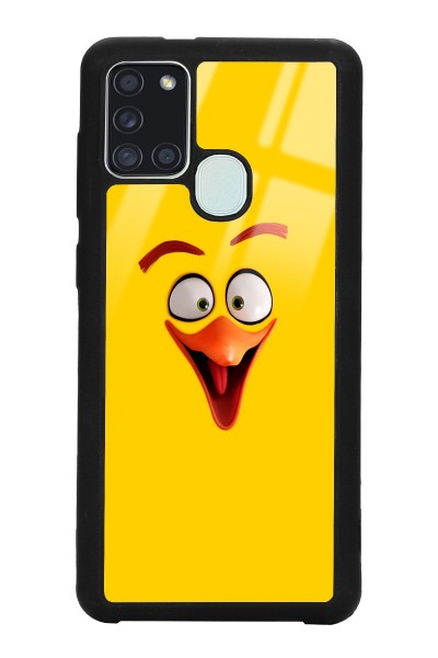 Samsung A21s Yellow Angry Birds Tasarımlı Glossy Telefon Kılıfı