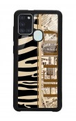 Samsung A21s Zebra Gazete Tasarımlı Glossy Telefon Kılıfı