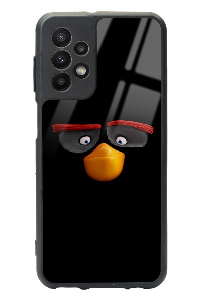 Samsung A23 Black Angry Birds Tasarımlı Glossy Telefon Kılıfı