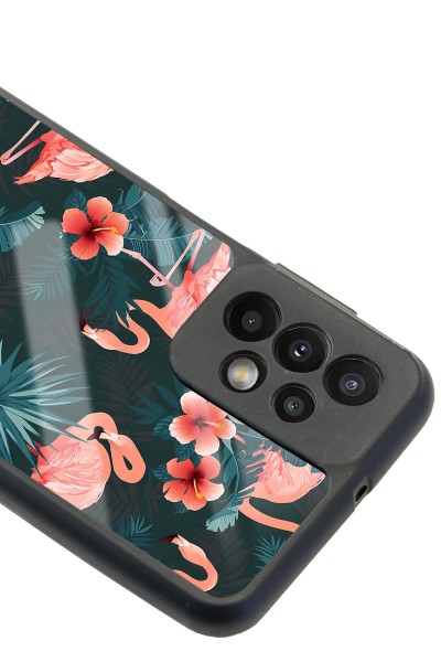 Samsung A23 Flamingo Leaf Tasarımlı Glossy Telefon Kılıfı