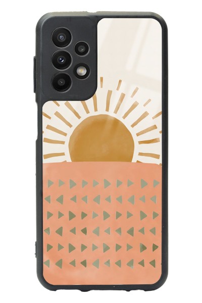 Samsung A23 Suluboya Güneş Tasarımlı Glossy Telefon Kılıfı
