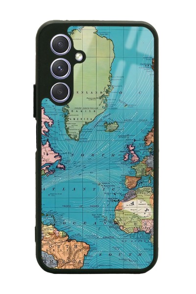 Samsung A24 Atlantic Map Tasarımlı Glossy Telefon Kılıfı