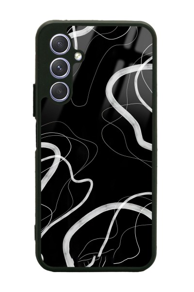 Samsung A24 Black Wave Tasarımlı Glossy Telefon Kılıfı