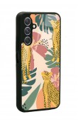 Samsung A24 Çiçekli Leopar Tasarımlı Glossy Telefon Kılıfı
