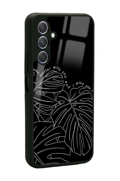 Samsung A24 Dark Leaf Tasarımlı Glossy Telefon Kılıfı