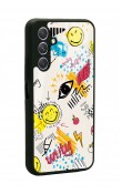 Samsung A24 Doodle Emoji Tasarımlı Glossy Telefon Kılıfı