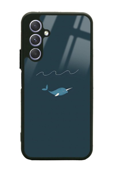 Samsung A24 Doodle Fish Tasarımlı Glossy Telefon Kılıfı
