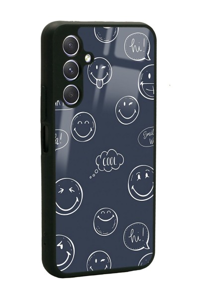 Samsung A24 Doodle Smile Tasarımlı Glossy Telefon Kılıfı