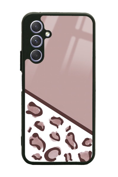 Samsung A24 Kahve Leopar Tasarımlı Glossy Telefon Kılıfı