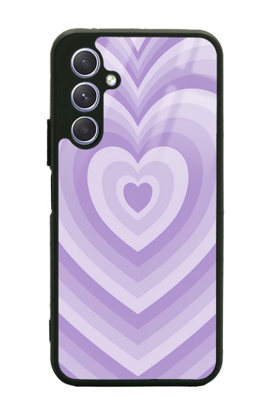 Samsung A24 Lila Kalp Tasarımlı Glossy Telefon Kılıfı