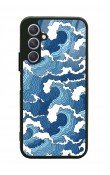Samsung A24 Mavi Dalga Tasarımlı Glossy Telefon Kılıfı