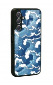 Samsung A24 Mavi Dalga Tasarımlı Glossy Telefon Kılıfı