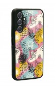 Samsung A24 Retro Çizgi Çiçek Tasarımlı Glossy Telefon Kılıfı