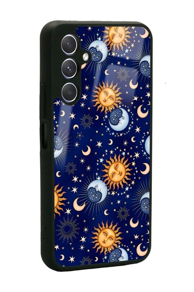 Samsung A24  Uyumlu Ay Güneş Pijama Tasarımlı Glossy Telefon Kılıfı