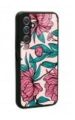 Samsung A24 Uyumlu Fuşya Çiçekli Tasarımlı Glossy Telefon Kılıfı