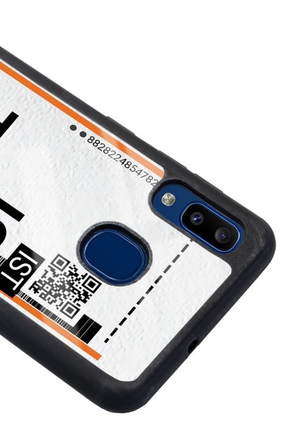 Samsung A30 Bilet Tasarımlı Tasarımlı Glossy Telefon Kılıfı