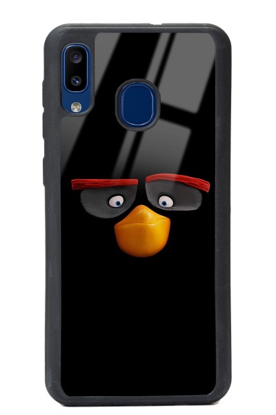 Samsung A30 Black Angry Birds Tasarımlı Glossy Telefon Kılıfı