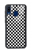 Samsung A30 Damalı Tasarımlı Glossy Telefon Kılıfı
