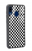 Samsung A30 Damalı Tasarımlı Glossy Telefon Kılıfı