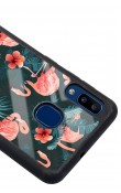 Samsung A30 Flamingo Leaf Tasarımlı Glossy Telefon Kılıfı