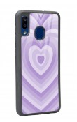 Samsung A30 Lila Kalp Tasarımlı Glossy Telefon Kılıfı
