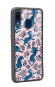 Samsung A30 Mavi Kaplan Tasarımlı Glossy Telefon Kılıfı