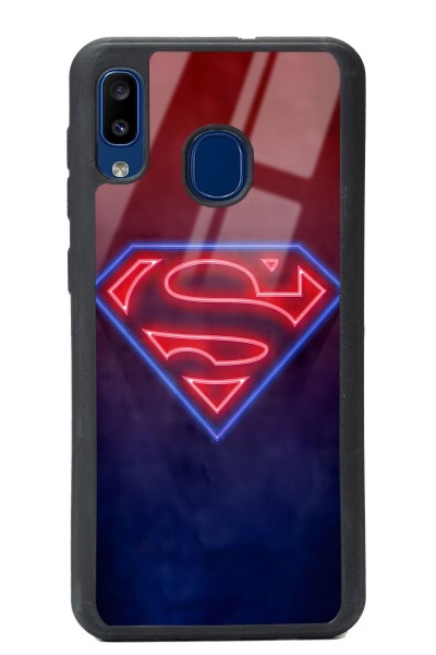 Samsung A30 Neon Superman Tasarımlı Glossy Telefon Kılıfı