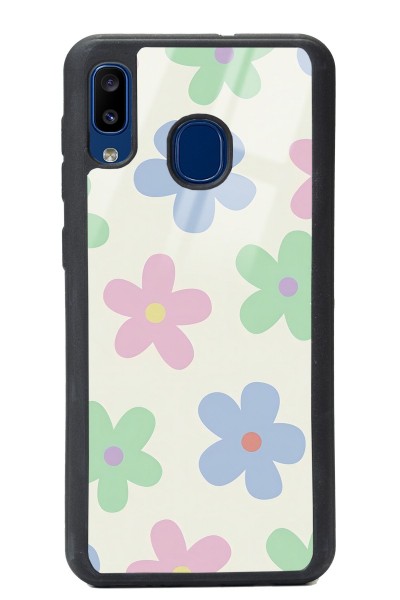 Samsung A30 Nude Çiçek Tasarımlı Glossy Telefon Kılıfı