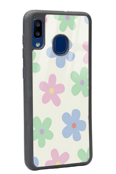 Samsung A30 Nude Çiçek Tasarımlı Glossy Telefon Kılıfı