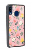 Samsung A30 Pinky Flowers Tasarımlı Glossy Telefon Kılıfı