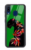 Samsung A30 Renkli Leopar Tasarımlı Glossy Telefon Kılıfı