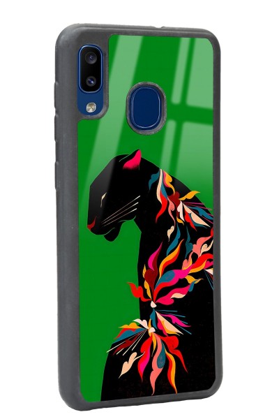 Samsung A30 Renkli Leopar Tasarımlı Glossy Telefon Kılıfı