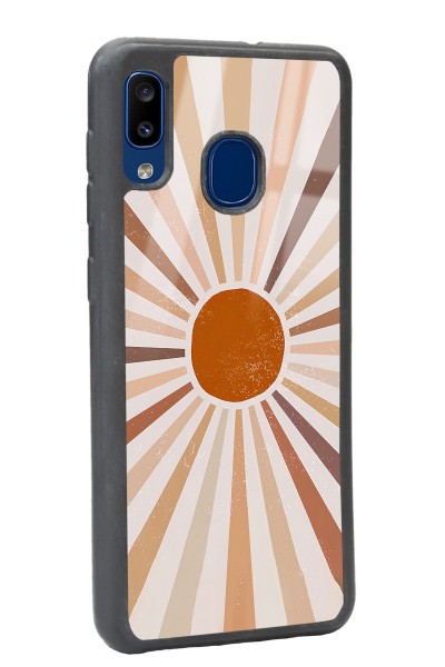 Samsung A30 Retro Güneş Tasarımlı Glossy Telefon Kılıfı