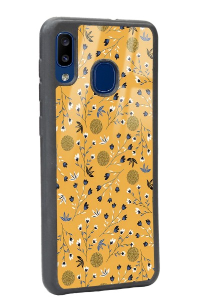 Samsung A30 Sarı Bindanlı Tasarımlı Glossy Telefon Kılıfı