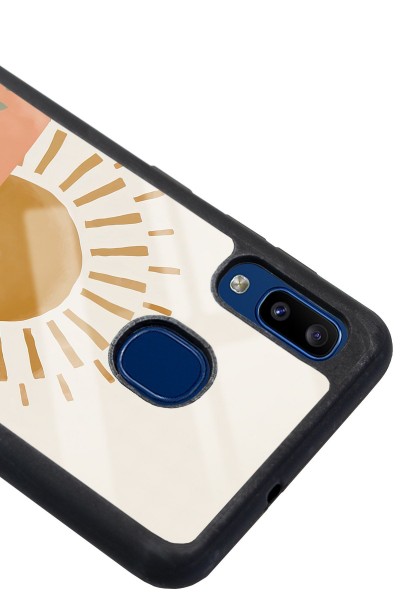 Samsung A30 Suluboya Güneş Tasarımlı Glossy Telefon Kılıfı