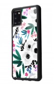 Samsung A31 Beyaz Çiçek Tasarımlı Glossy Telefon Kılıfı