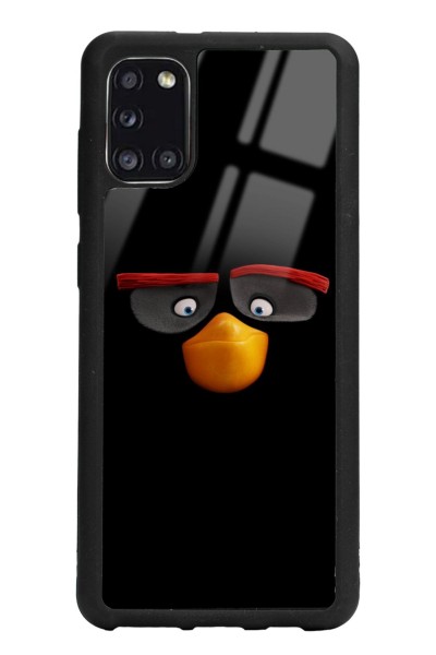 Samsung A31 Black Angry Birds Tasarımlı Glossy Telefon Kılıfı