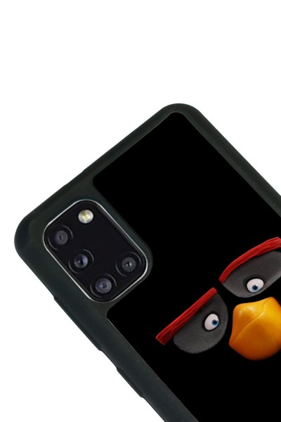Samsung A31 Black Angry Birds Tasarımlı Glossy Telefon Kılıfı