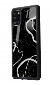 Samsung A31 Black Wave Tasarımlı Glossy Telefon Kılıfı