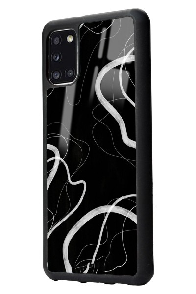 Samsung A31 Black Wave Tasarımlı Glossy Telefon Kılıfı